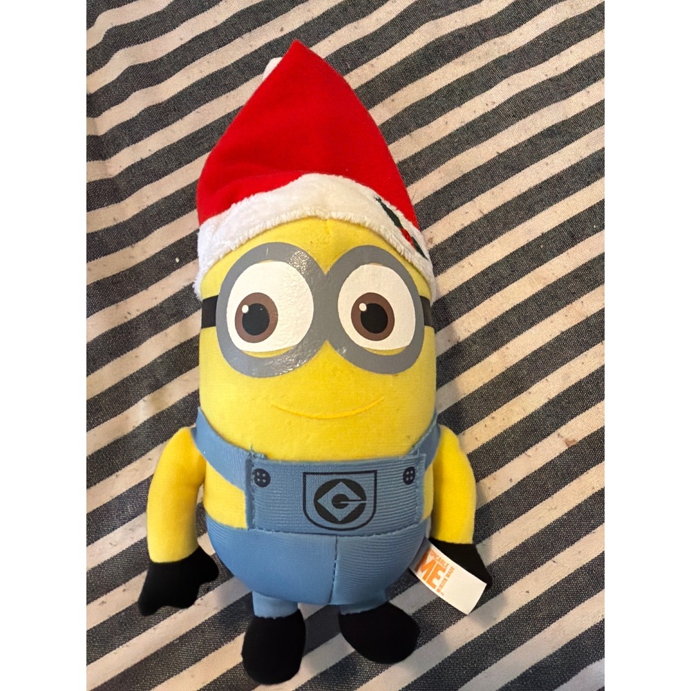 Despicable Me Minion Dave Santa Hat Christmas Plush Toy Illumination 2014 Yellow